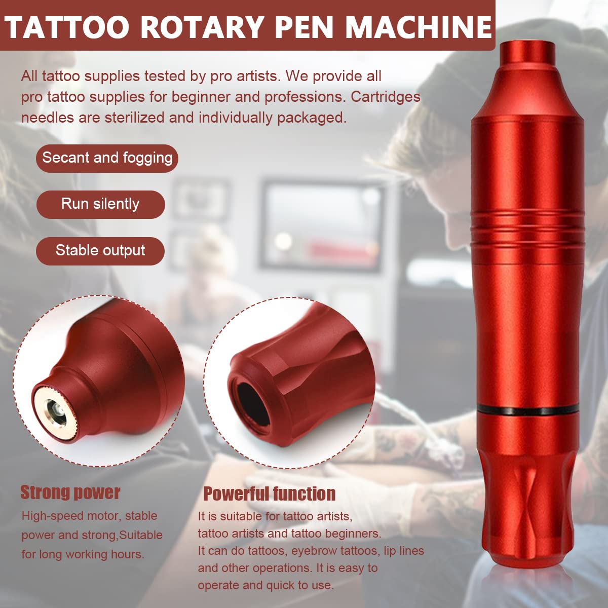 HASTHIP Tattoo Machine Kit for Beginners with Coreless Motor and 10 Needles | Aluminum Pen