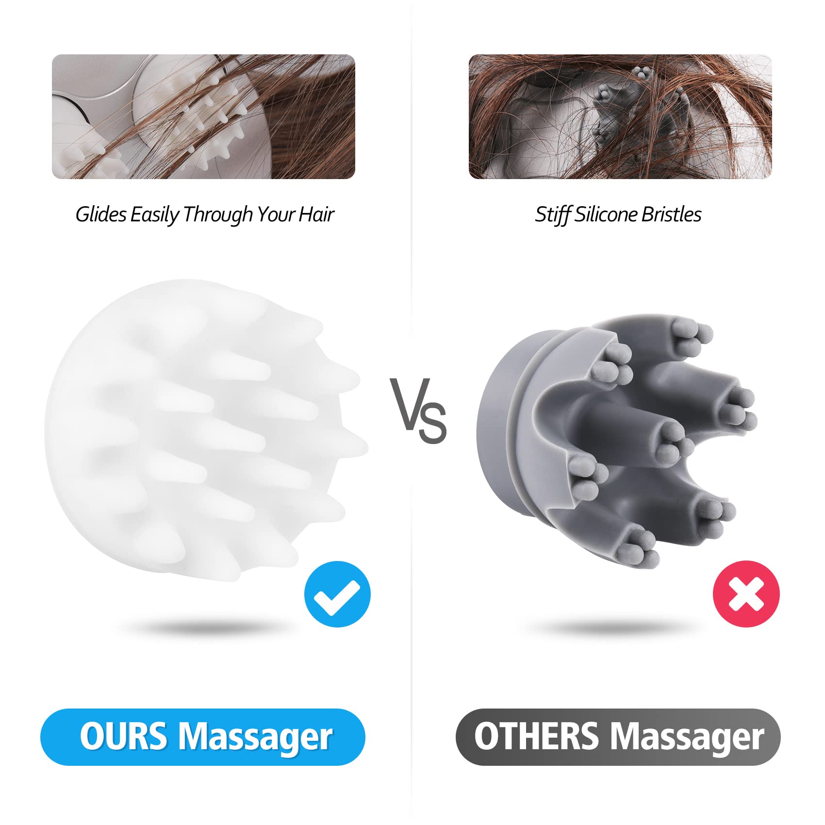 HASTHIP Scalp Massager for Relaxation with 76 Massage Spots and 4 Modes | USB Rechargeable IPX7 Waterproof Design