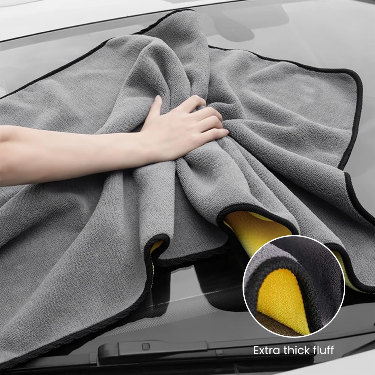 STHIRA Microfiber Cleaning Cloth for Car and Home 23.6x62.9 in featuring Double-Sided Absorbent Design