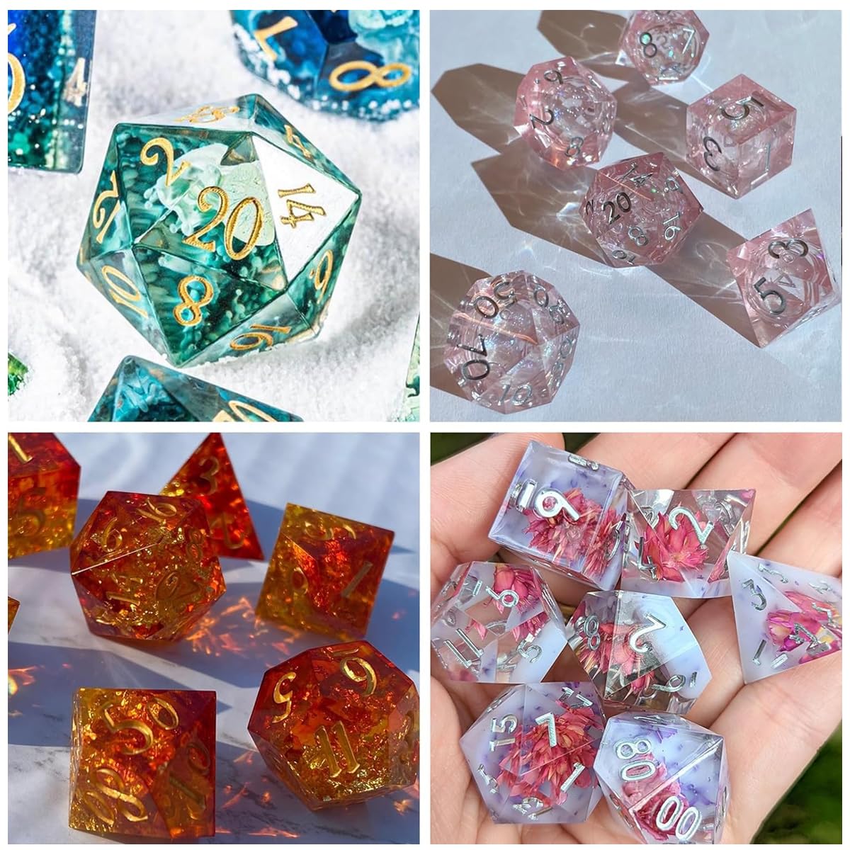 HASTHIP Resin Dice Molds for DIY Dice Making featuring 7 Polyhedral Cavities | Silicone Mold
