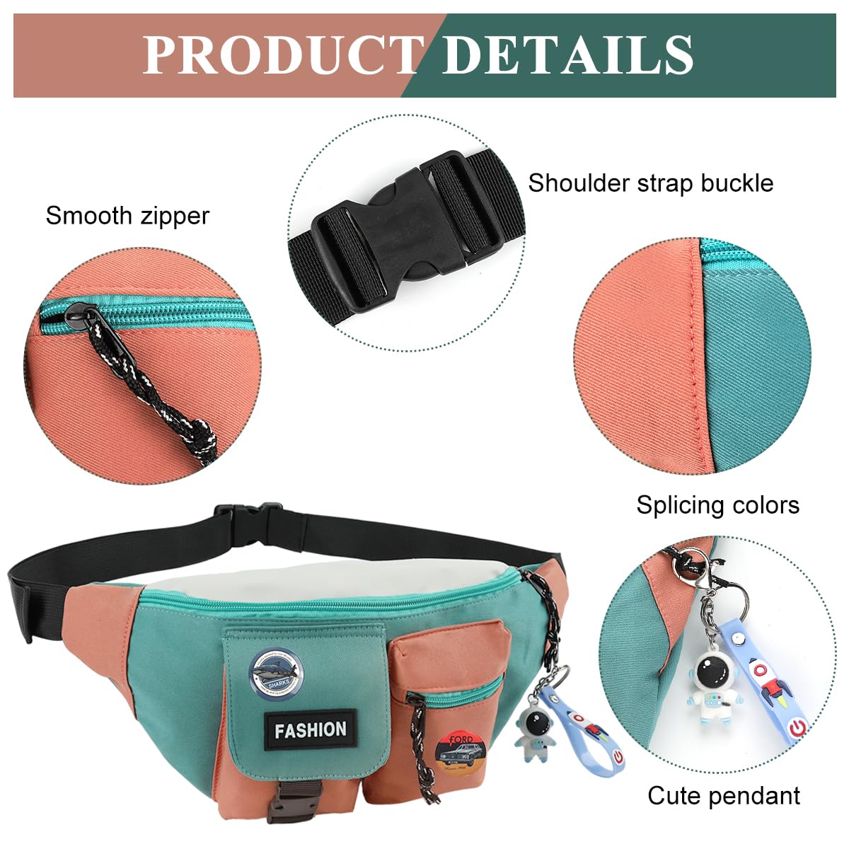 Gustave Waist Bag for Travel and Everyday Use featuring Multi Pocket Design and Nylon Material