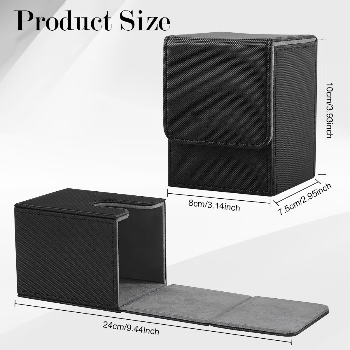PATPAT Card Holder for 100+ Trading Cards with Flip Up Closure and PU Leather Design | Black 7.1x6.7x9.5cm