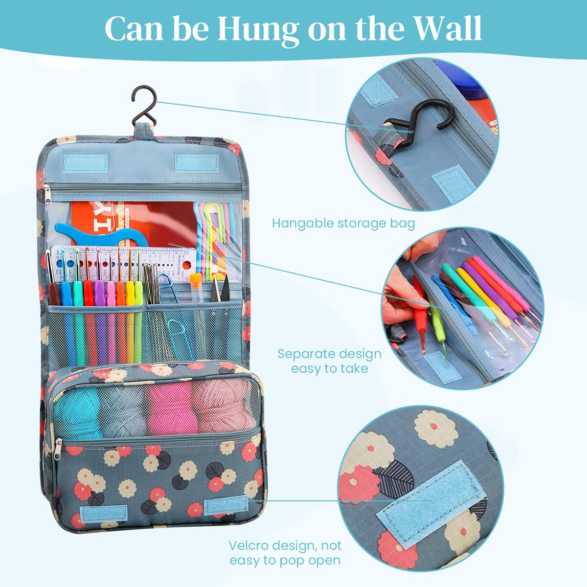 HASTHIP Crochet Kit for Beginners with 130 pcs Tools and Ergonomic Hooks | 12 Yarn Colors