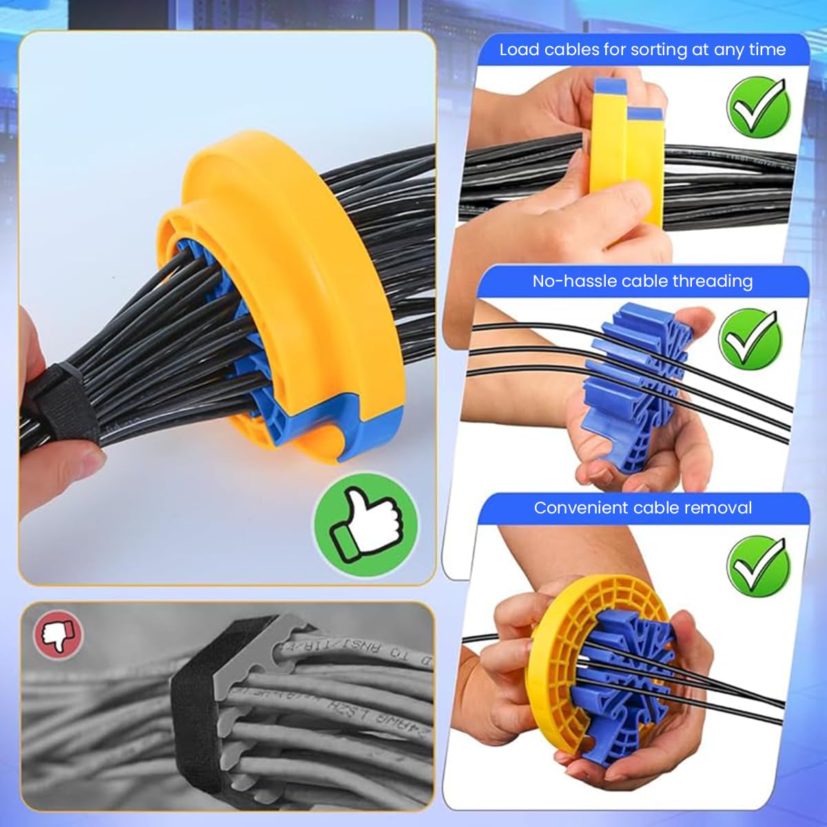Serplex Network Cable Cabling Tool for Clean Cable Management featuring Universal Multi Comb 3PCS
