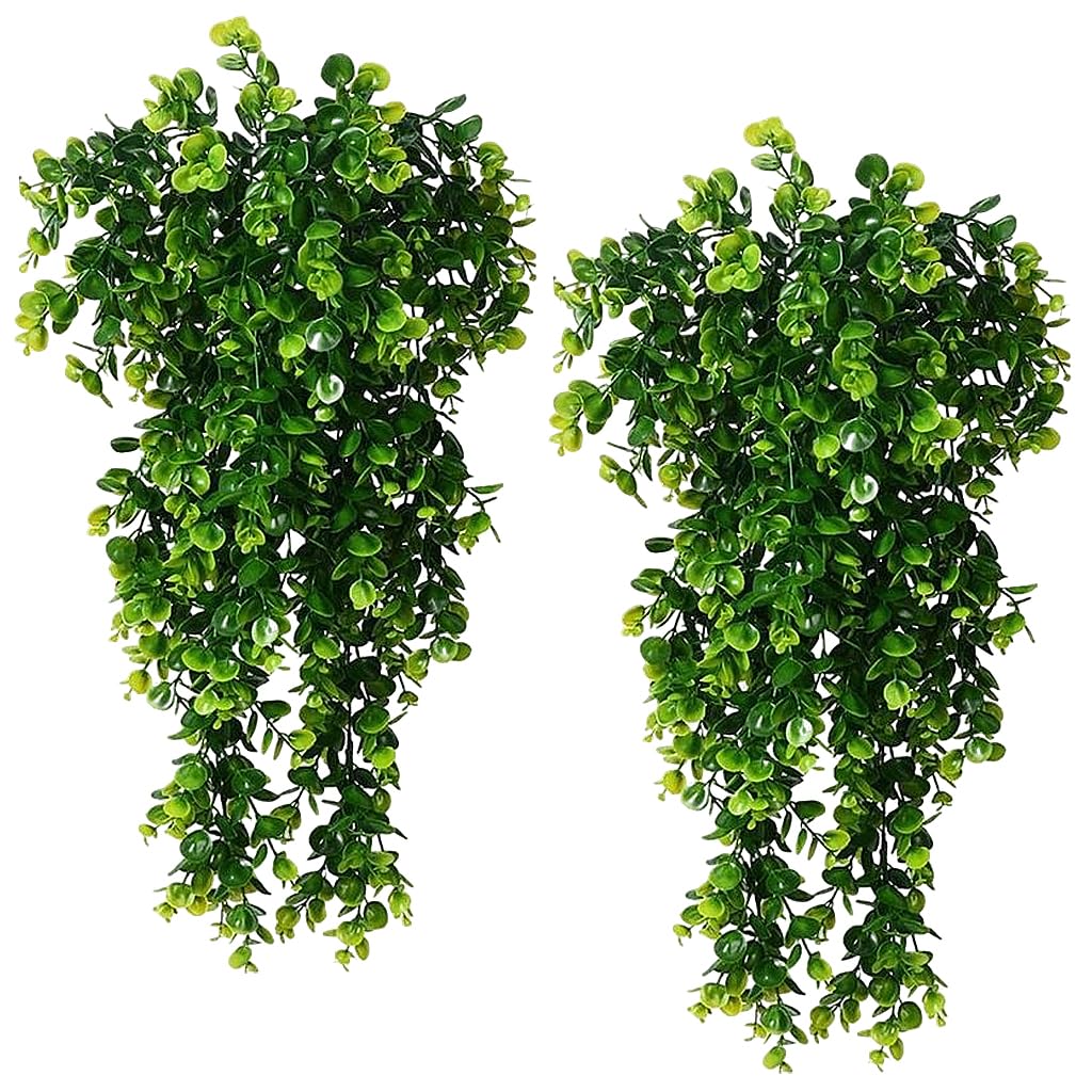 Supvox® 2Pcs Realistic Eucalyptus Vine Evergreen Eucalyptus Balcony Hanging Decor Home Decor Wall Decor 31.4 Inches Realistic Eucalyptus Hangings Artificial Eucalyptus Vine Garden Decorative