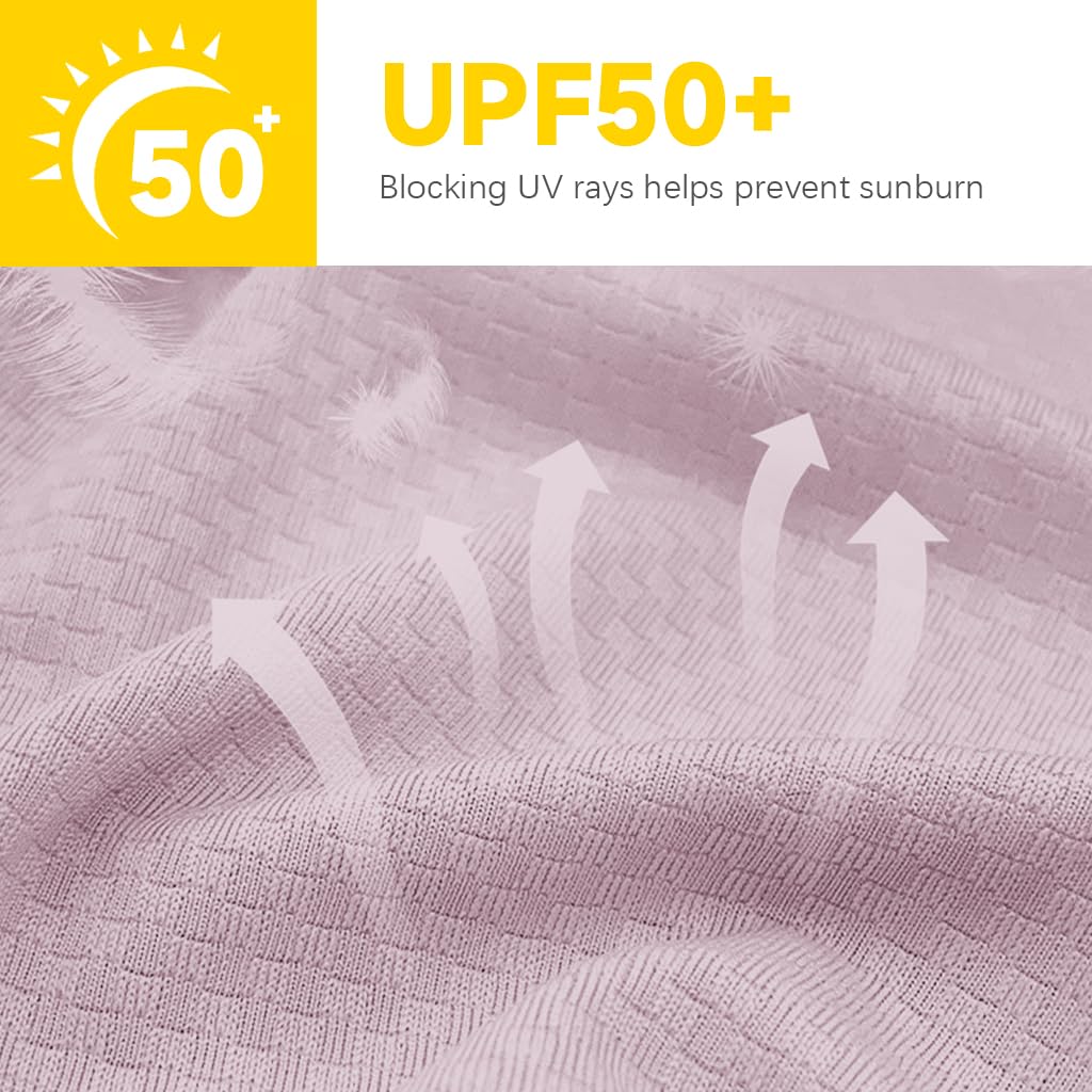 SANNIDHI Womens Sun Protection Jacket for Outdoor Hiking with Hood and Thumbholes | UPF 50 Plus Quick‑Dry Cooling Fabric 3 PCS Pink