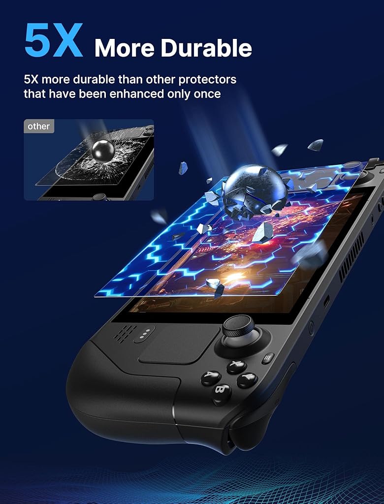 JSAUX® 2-Pack Steam Deck Screen Protector Ultra HD Glass 9H Hardness with Guiding Frame Scratch Resistant Tempered for Screenguard Come with Toolkits 3PCS