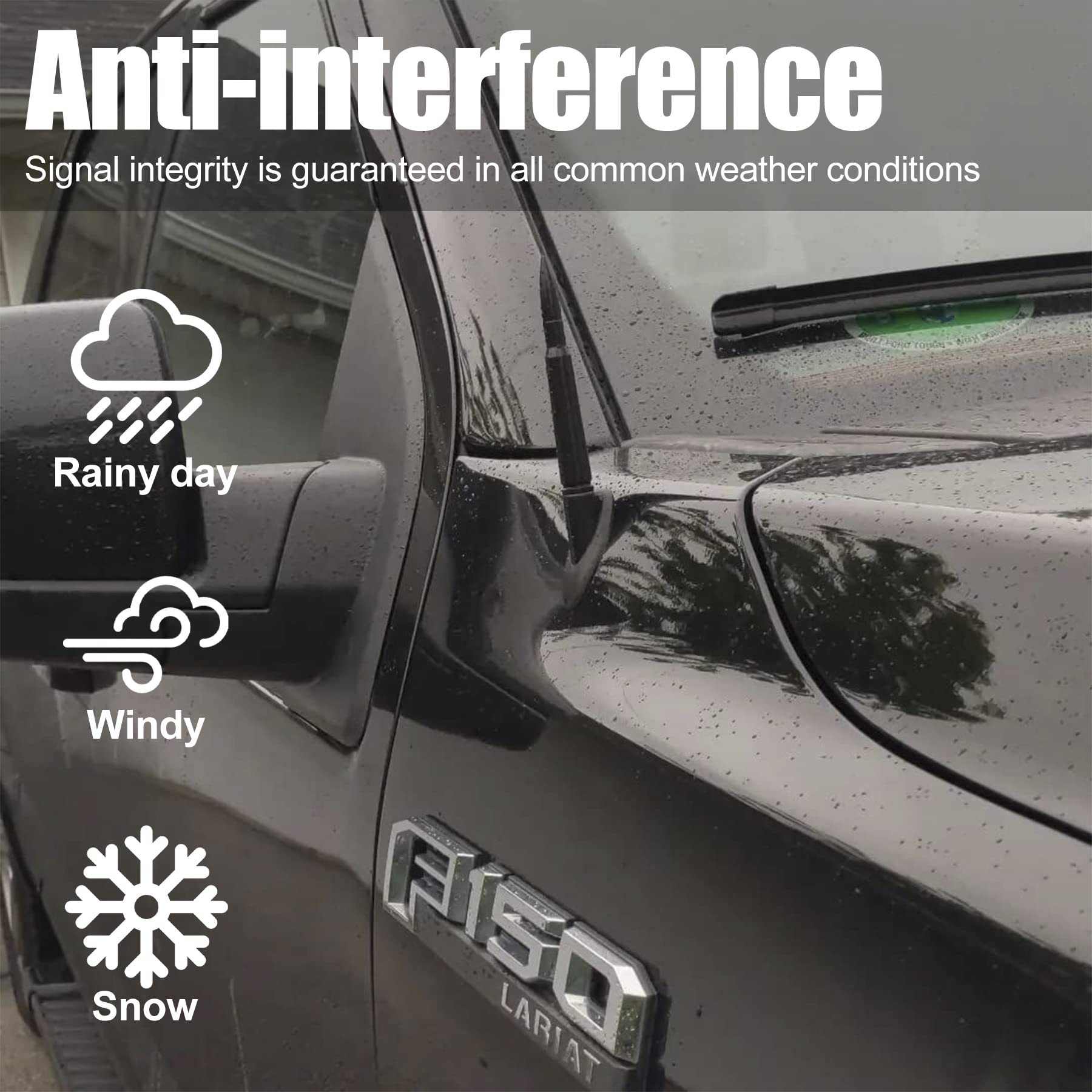 ZIBUYU Bullet Car Antenna for Trucks featuring Screw Installation and 5.5 in Aluminum Build | Blue Universal Replacement