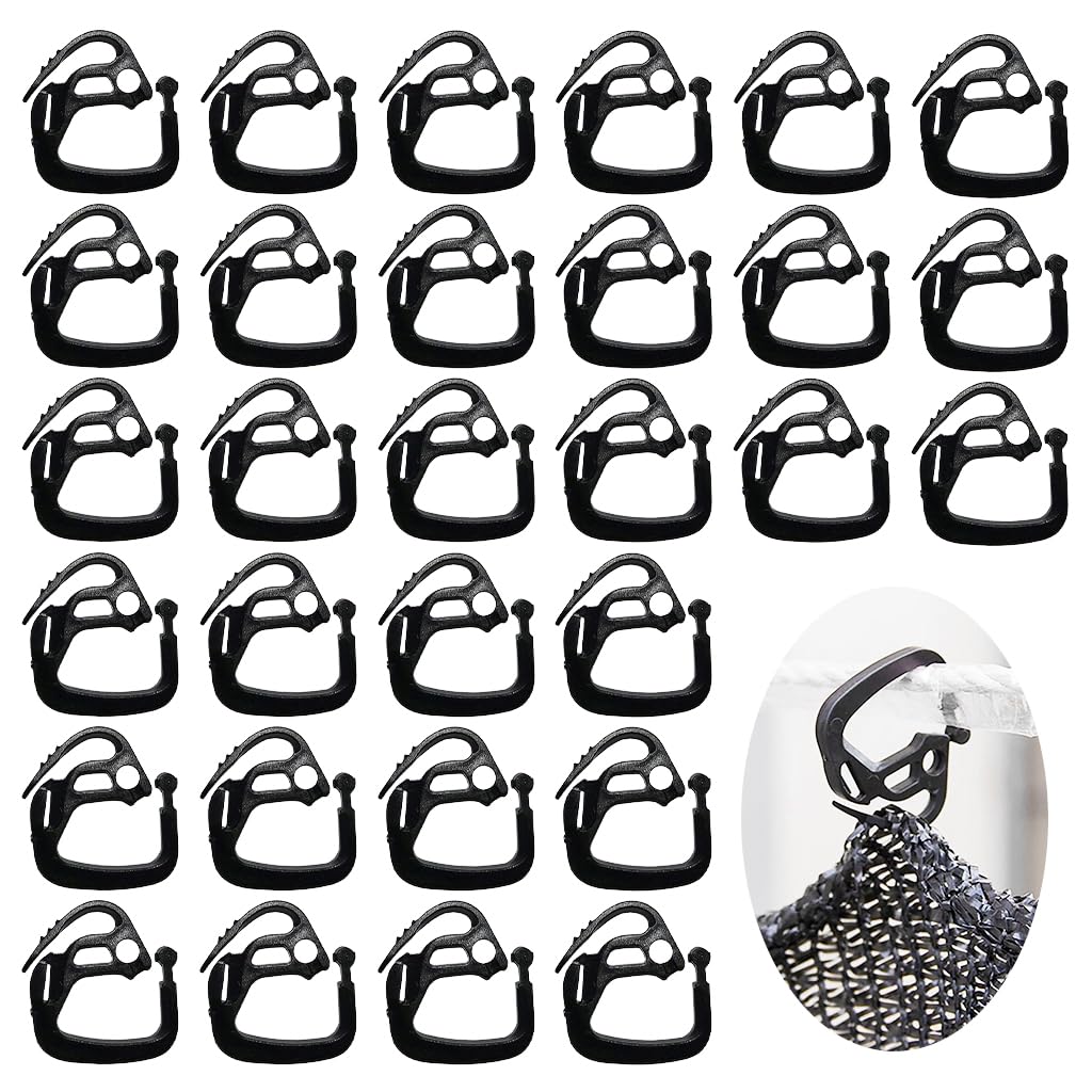 Optifit Plastic Sun Shade Clips for Garden and Patio with Easy Press Design 30 pcs | Secure Mesh Fastening