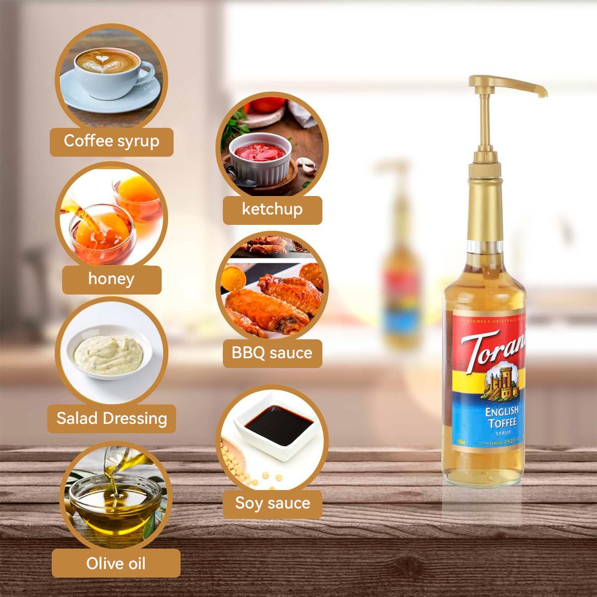 ZIBUYU Coffee Syrup Pump Replacement Dispenser for Ketchup Creamer and Juice Bottles 12PCS