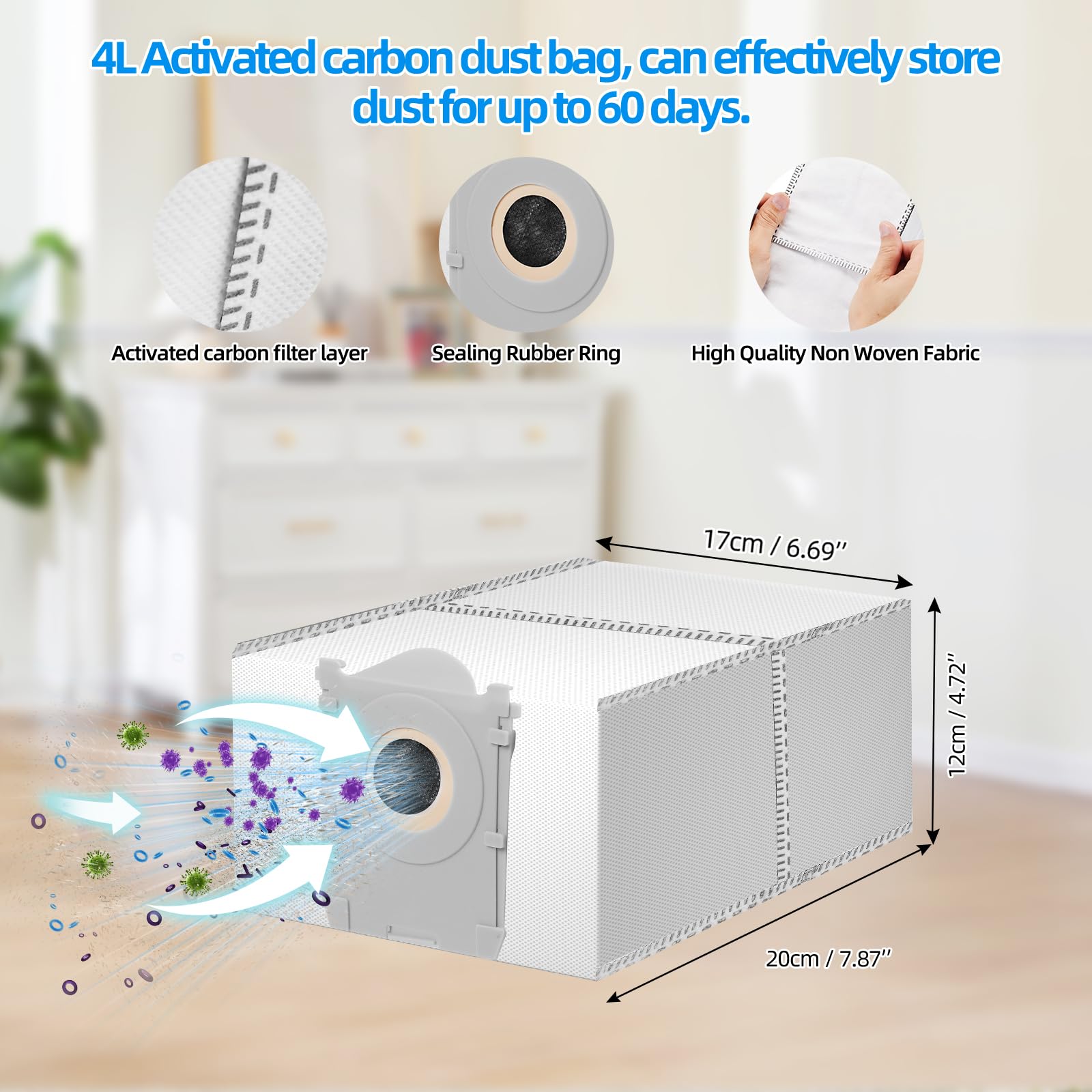 HASTHIP Replacement Parts for Ecovacs T50 PRO Omni Vacuum Cleaner with 9Pcs Kit | Includes Main Brush Side Brushes Filters Mop Cloth and Dust Bags