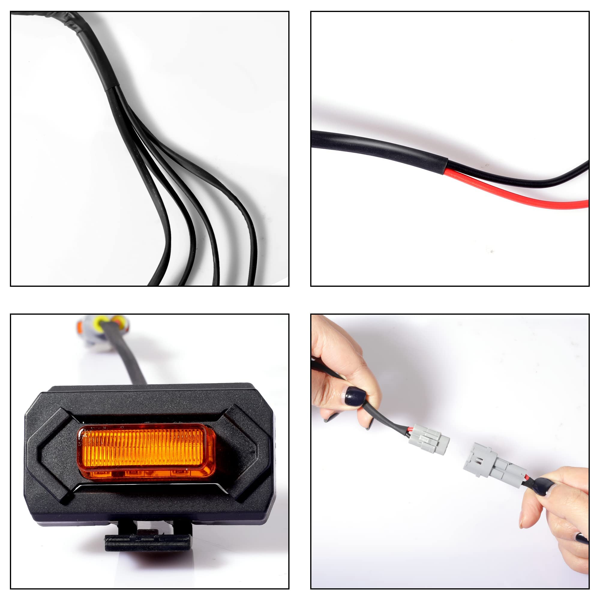 ZIBUYU Universal Car Grill Light for Tacoma featuring 4 Front LED Lamps and IP65 Waterproof Design