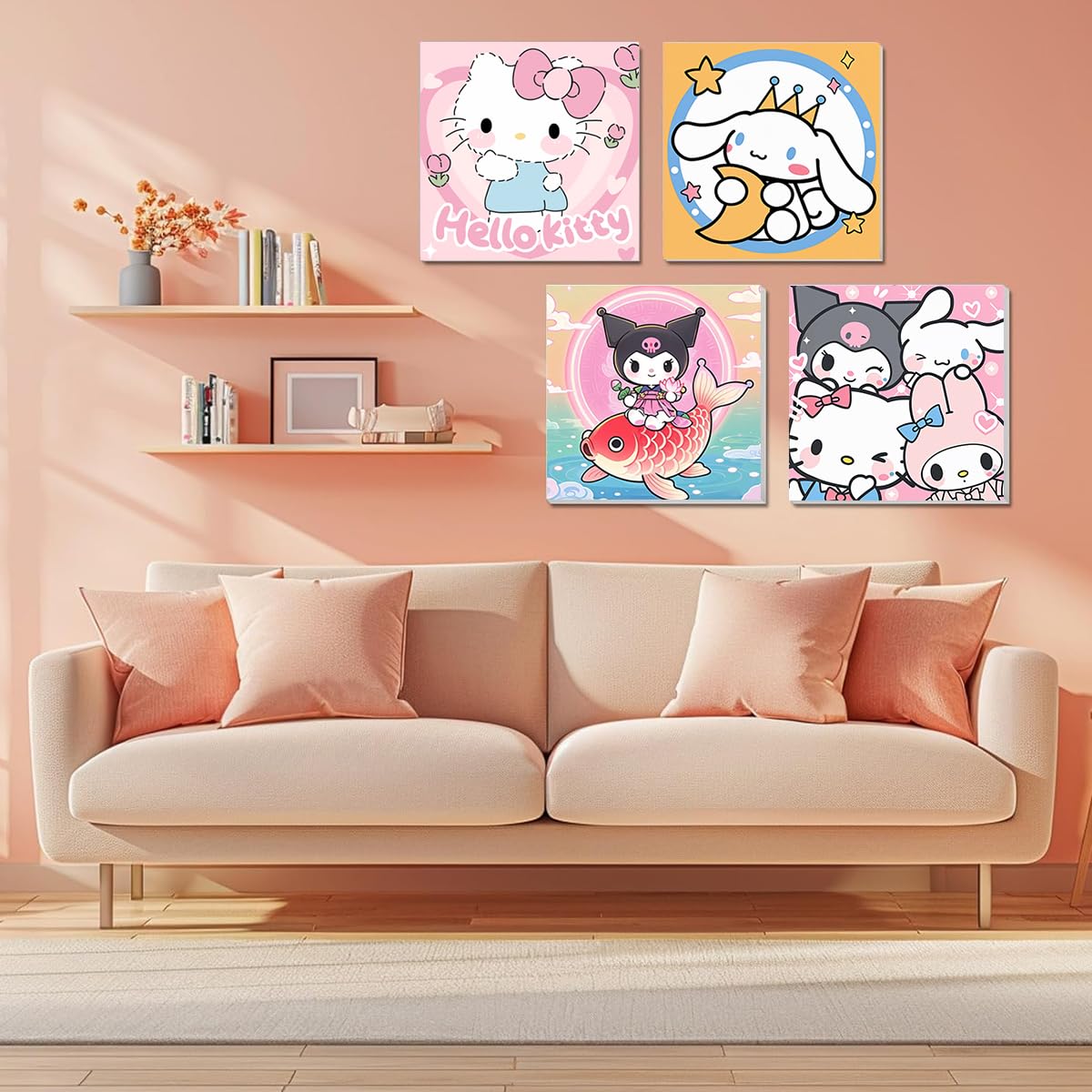 HASTHIP Paint by Numbers Kit for Wall Art with 7.8x7.8 in Canvases and Frame | DIY Gift