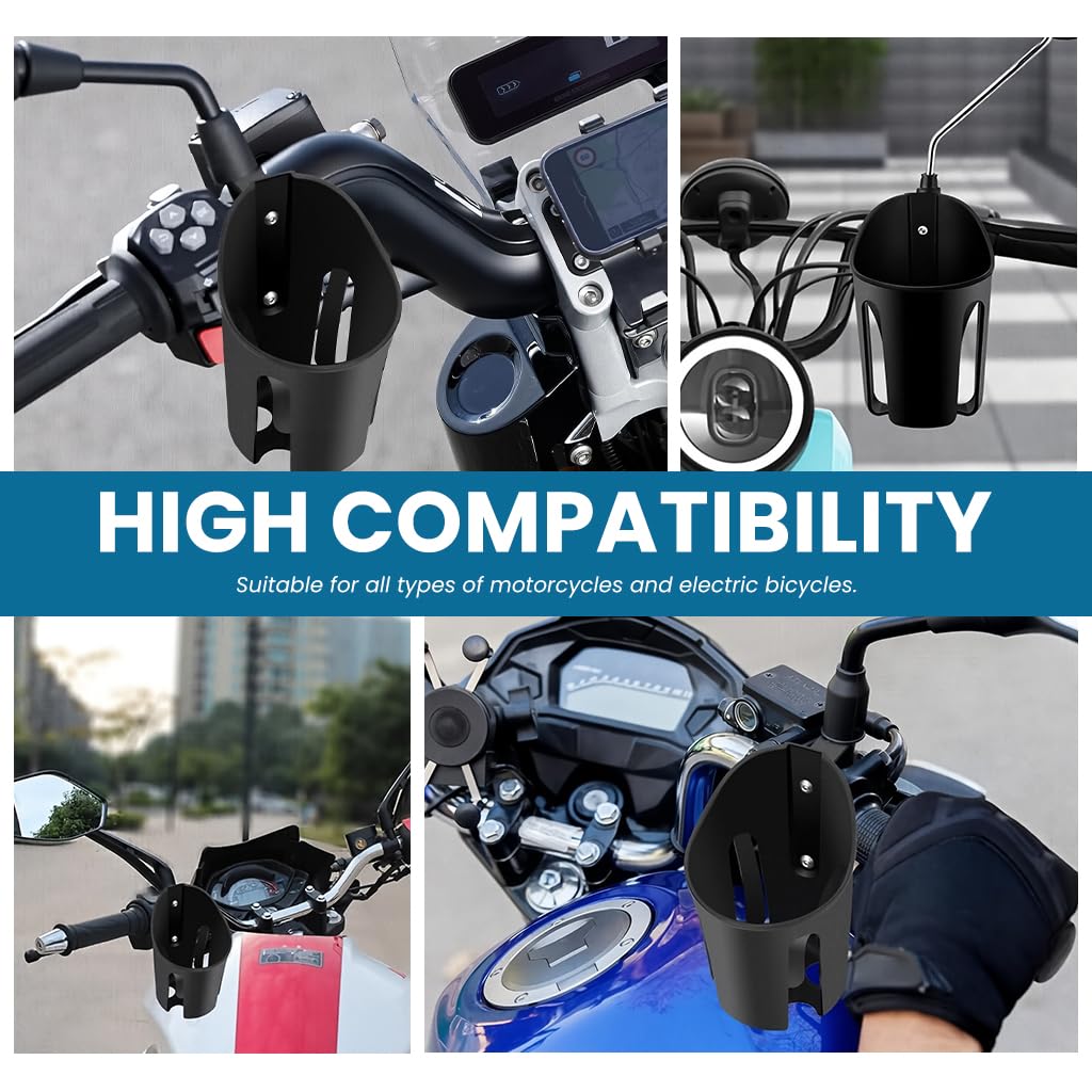 STHIRA Cycle Bottle Holder for Motorcycle Riding with 8.5 cm Wide Opening | Universal Mirror Mount Fit