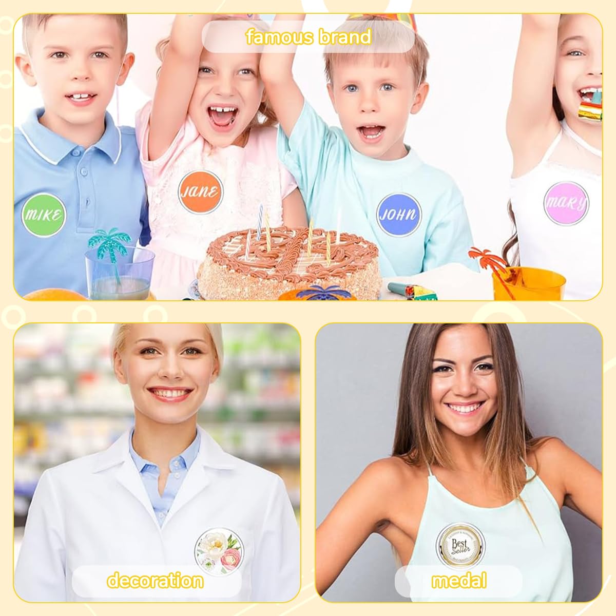 HASTHIP DIY Badges for Personalized Logo Design with Built In Pin Back | 10Pcs 75mm Transparent Covers