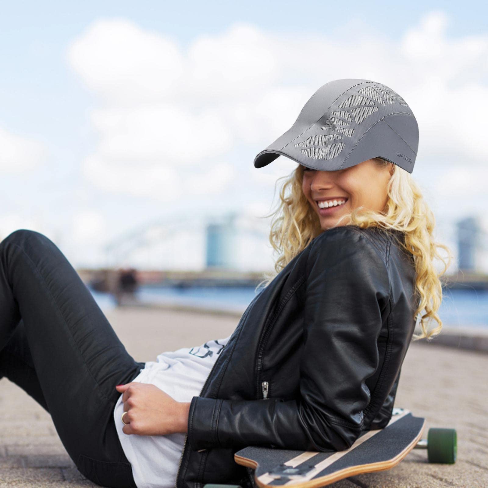 Venzina Baseball Cap for Outdoor Use with Breathable Mesh Design 56-60cm Grey | Adjustable Fit