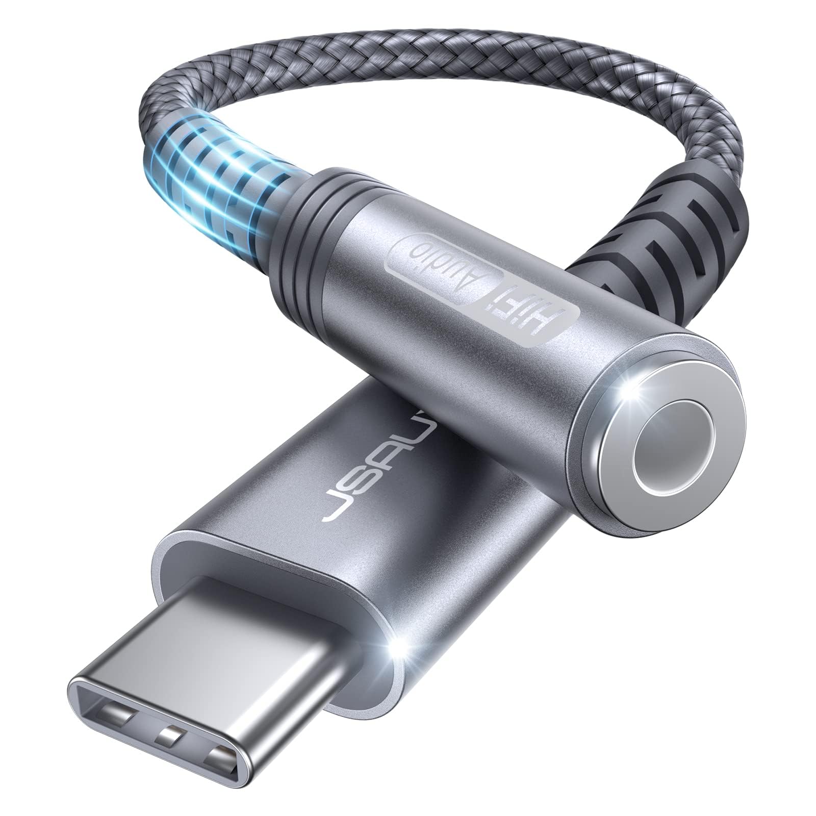 Verilux® Type C to 3.5 mm Jack, Nylon Braided USB C Type to 3.5 mm Audio Connector, Earphone Connector Type C for Samsung Galaxy S23 S23+ S23 Ultra, S22 S21 S20 Plus/Ultra