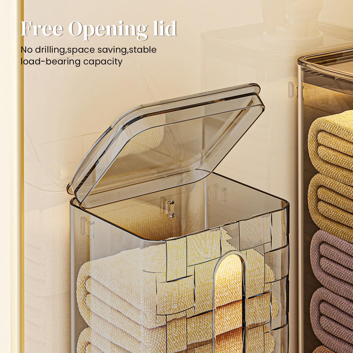 HASTHIP Wall Mount Drawer Organizer for Socks and Underwear with Hanging Storage Box 2PCS Grey