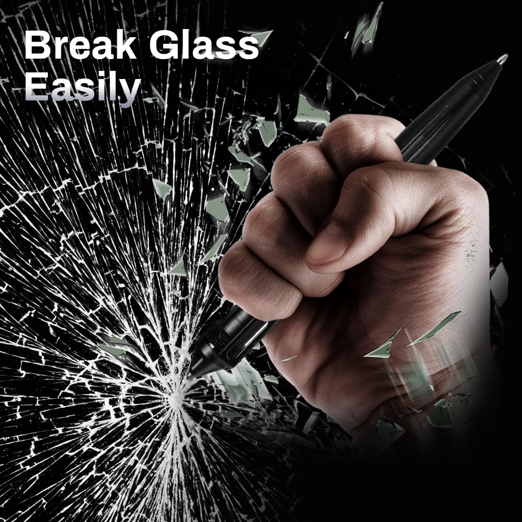 PROBEROS Tactical Pen for Self Defense and Writing featuring 2 in 1 Design | Black 5.9 in