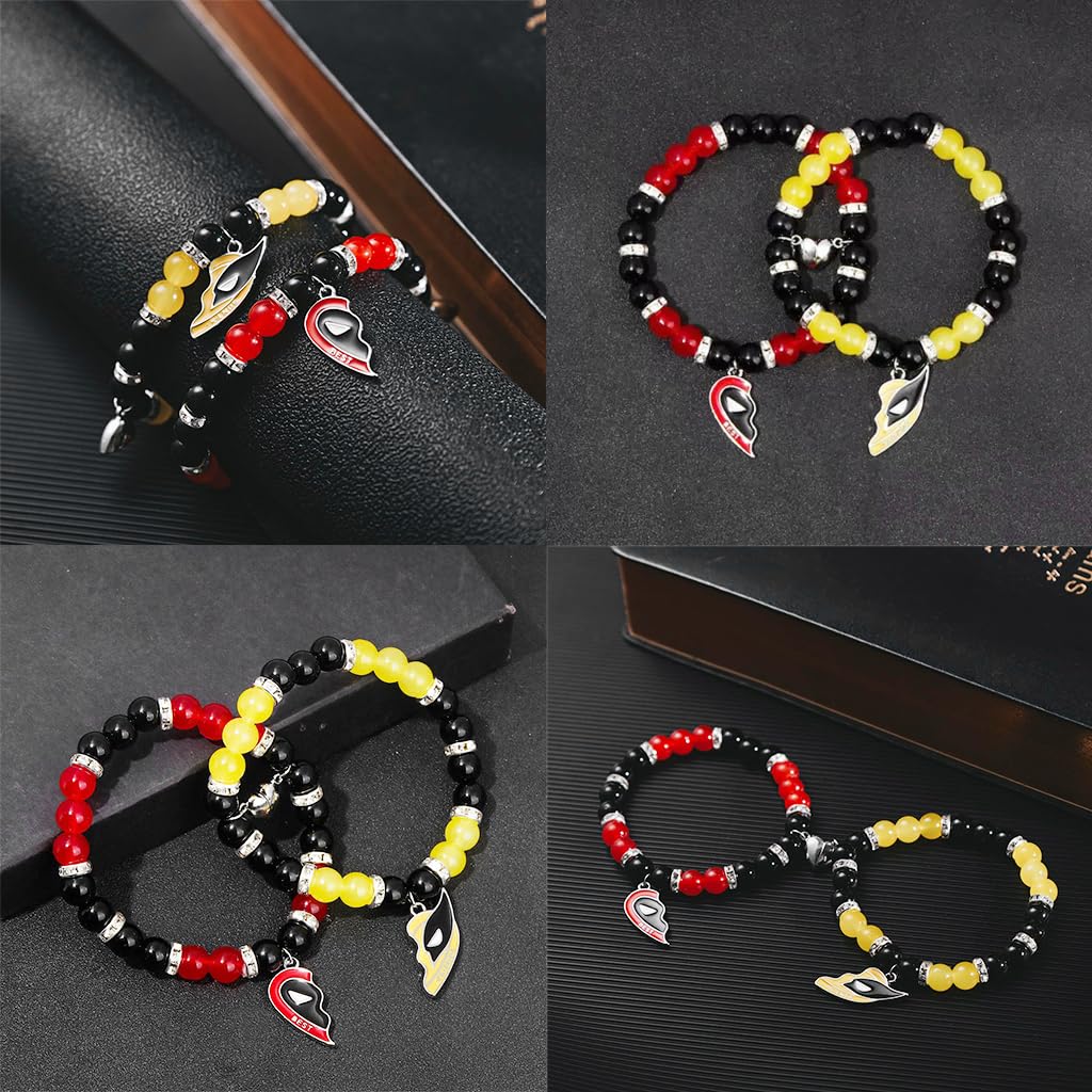 SANNIDHI Deadpool and Wolverine Friendship Bracelet for Couples with Magnetic Heart Charm | Alloy Beads Gift for Fans