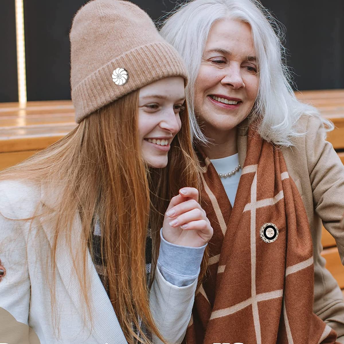 Venzina Hijab Pins Magnet Buttons for Women featuring 4 Pairs Strong Pinless Design | Resin Flower Clips for Scarves and Hats