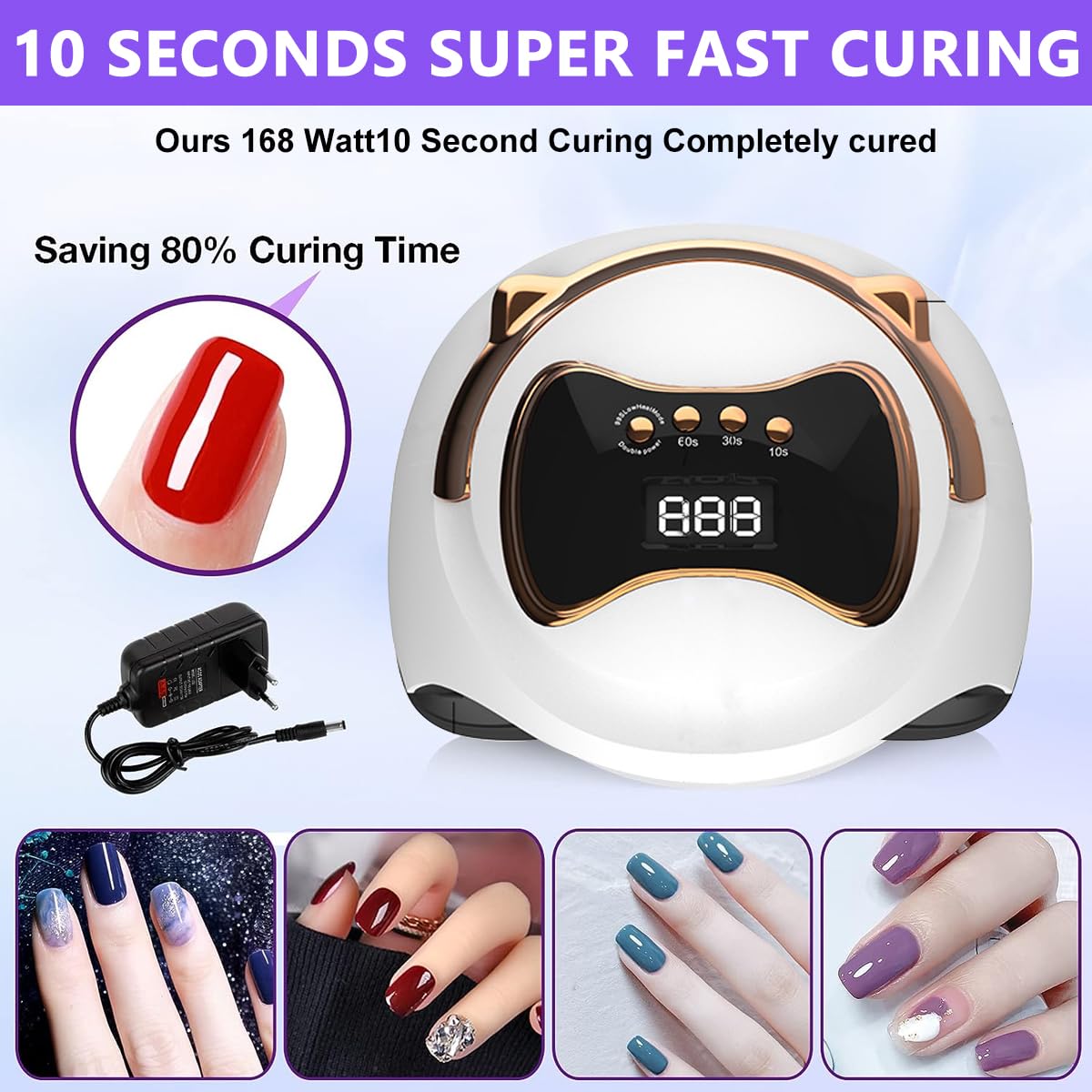 MAYCREATE® 120W UV LED Nail Lamp, USB UV Gel Nail Polish Light Smart Induction Nail Curing Lamp Gel Polish Light, 36 LED Lamp Beads, Quick Dry Your Gel Nail Polish with 4 Timer Setting