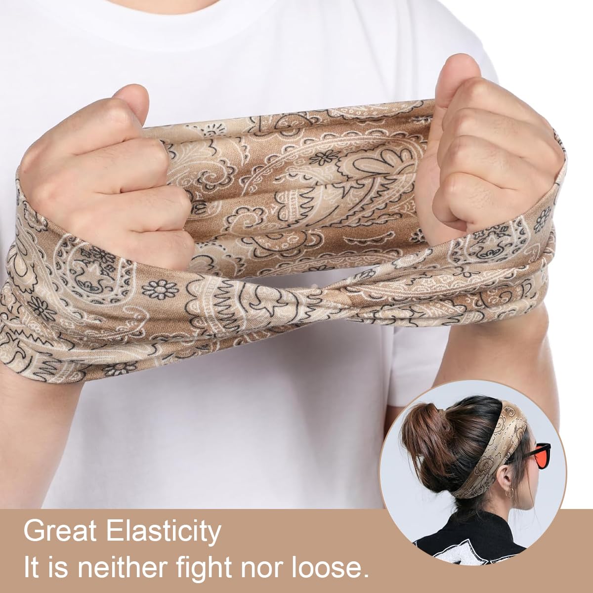 Proberos Hair Bands for Women featuring 6PCS Set 14x24cm Stretch Fit | 95% Polyester & Spandex Bohemian Style