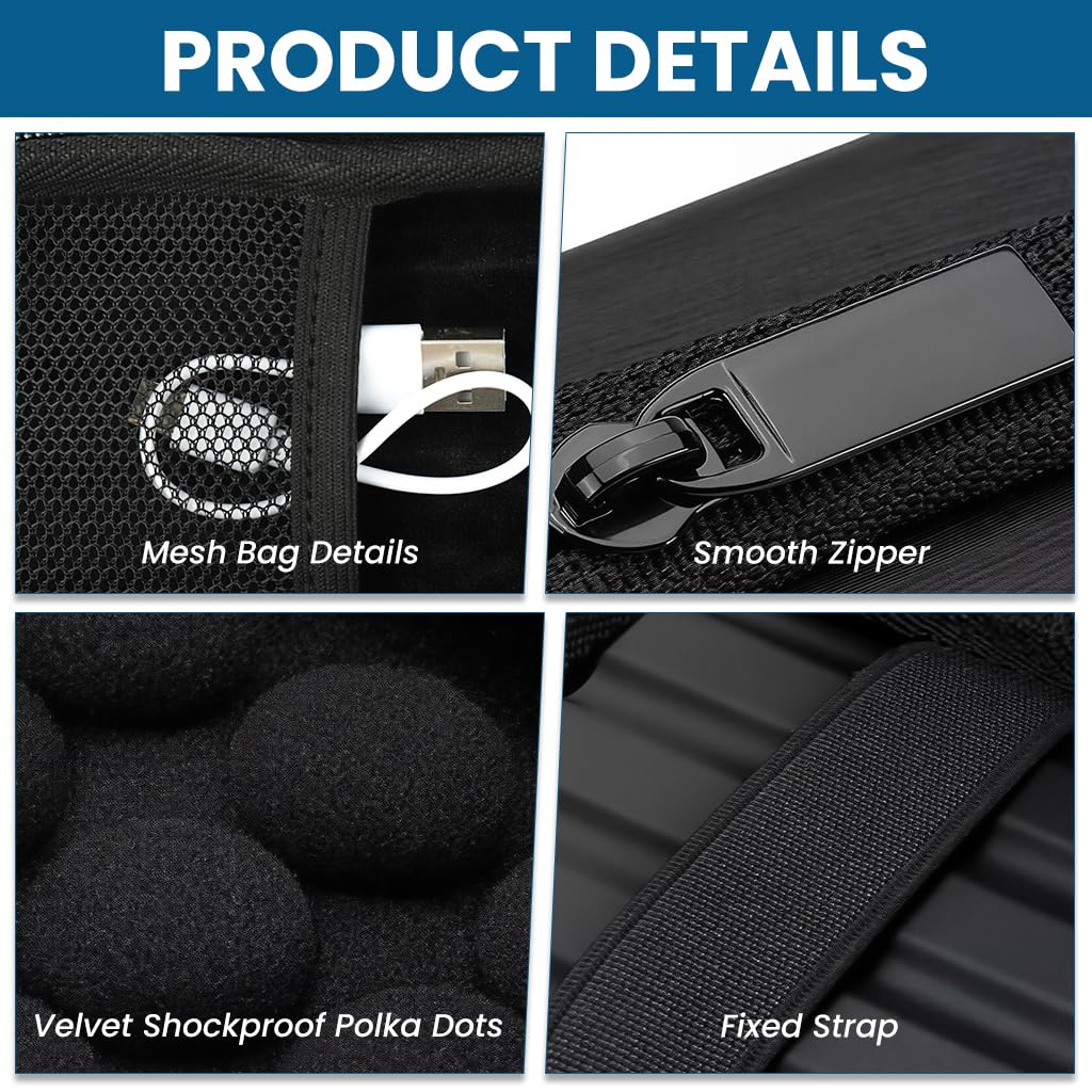 ZORBES SSD Storage Bag for Samsung T7 Shield with EVA Hard Shell and Built in Mesh Pocket