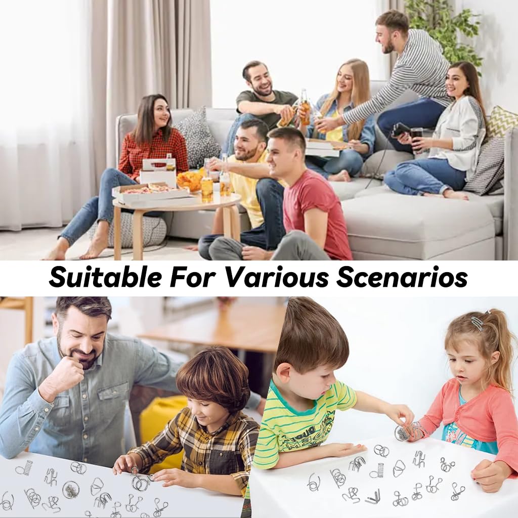 PATPAT Brain Teasers Toy for Kids and Adults with 18 Metal Puzzles | Boost Focus and Fun