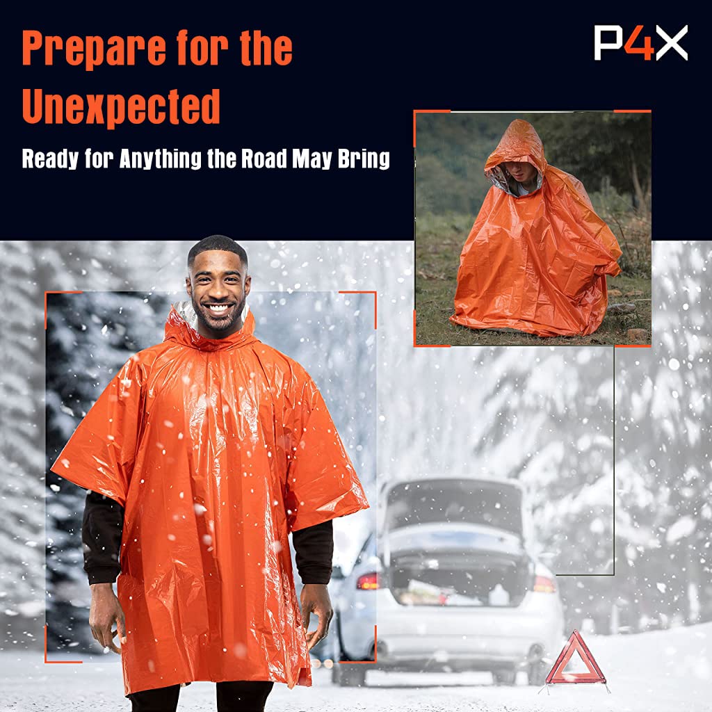 Optifit Rain Poncho for Camping and Emergency with Reversible Bright Orange Design 100×130cm