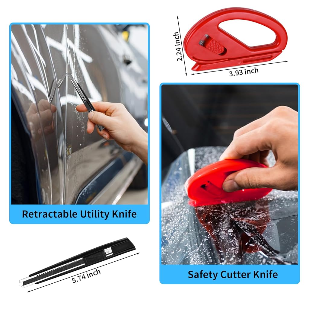STHIRA® 24PCS Premium Car Window Film Tint Tool Kit High-Quality Vehicle Application Squeegee for Vinyl Wrap Scraper Essential Tinting Wrapping Tools DIY Professional Use