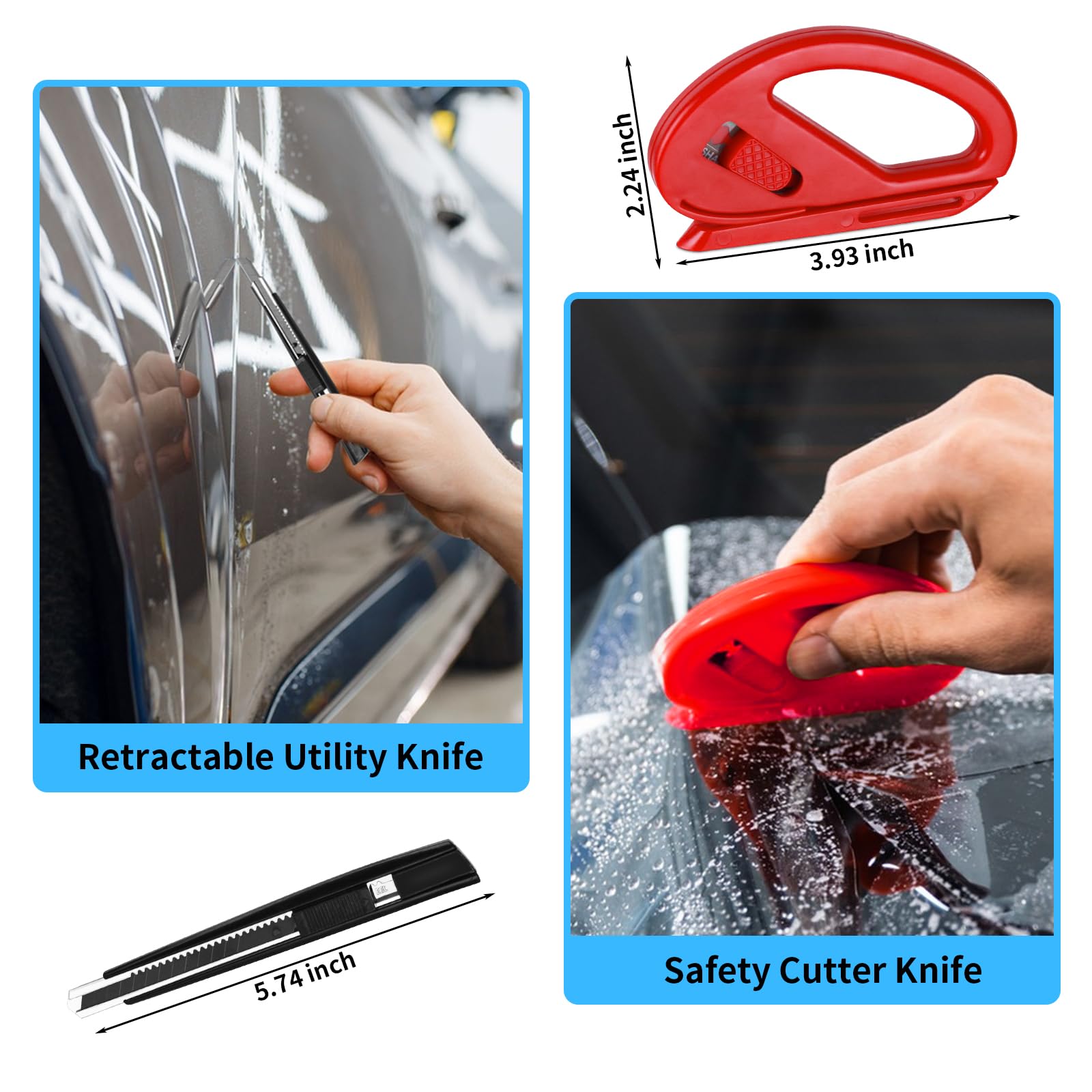 STHIRA Car Window Film Tint Tool Kit 12 Pcs for Vinyl Wrap with Ergonomic Handles | DIY and Professional Use