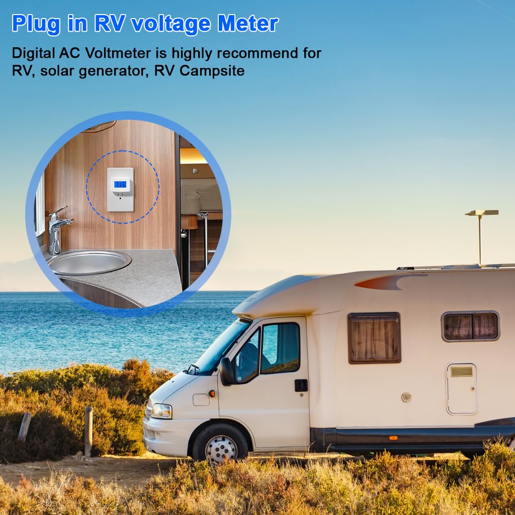 Serplex LCD Digital AV Voltage Tester for RV and Household Use featuring 80–300V Range | 3PCS