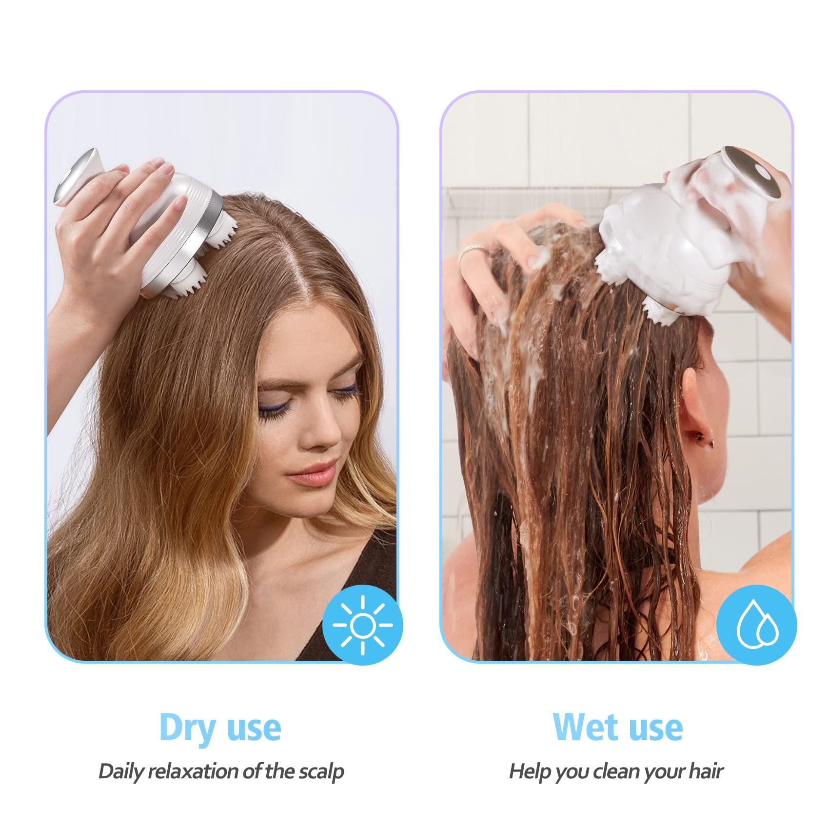 HASTHIP Scalp Massager for Relaxation with 76 Massage Spots and 4 Modes | USB Rechargeable IPX7 Waterproof Design