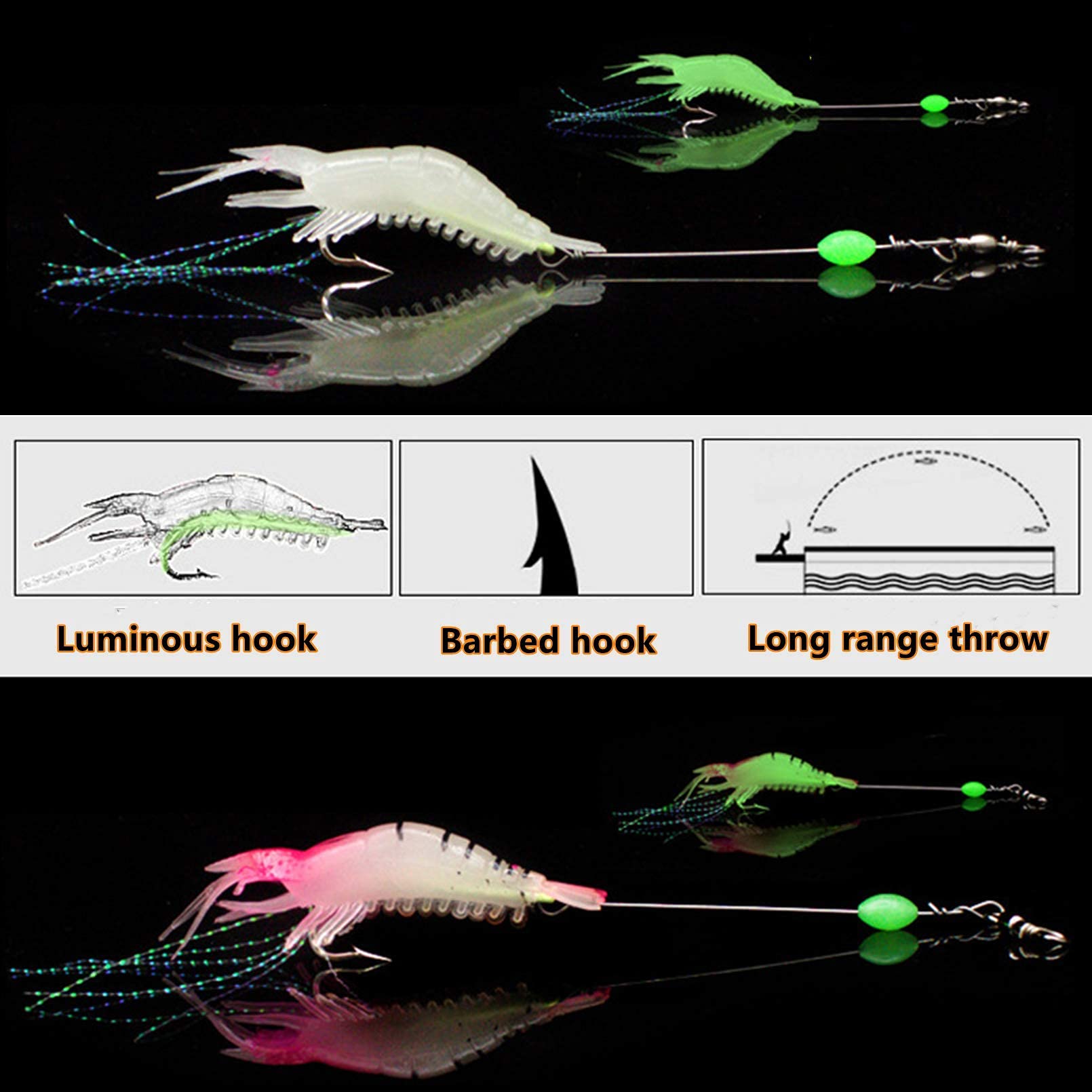 Proberos  7 PCS Simulated Fishing Lures Soft Bait Swimbaits Slow Sinking Swimming Lures Freshwater and Saltwater,Stable and Tempting (Set 1)