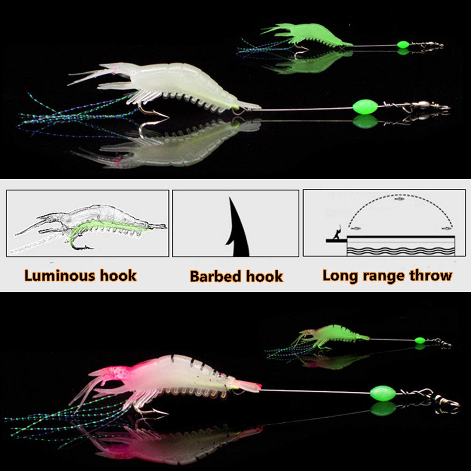 Proberos Floating Fishing Frog Lures for Freshwater and Saltwater with 1 in Soft TPR Bait