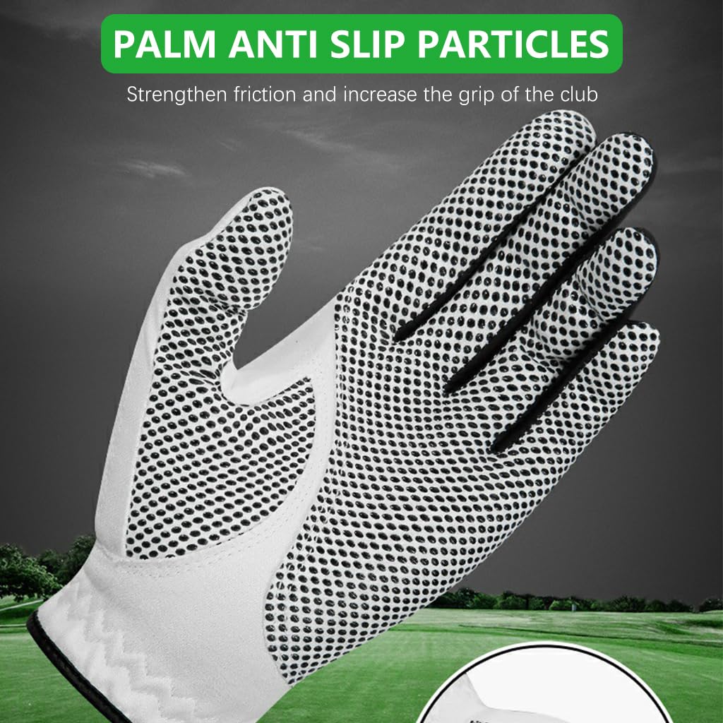 Proberos Men's Left Hand Golf Glove for All Weather with Anti Slip Grip and Breathable Microfiber | Comfort Fit XL