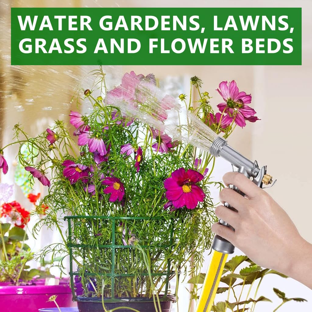 HASTHIP Water Spray Gun for Garden and Car Wash featuring 5.5 in Metal Body and Trigger Lock