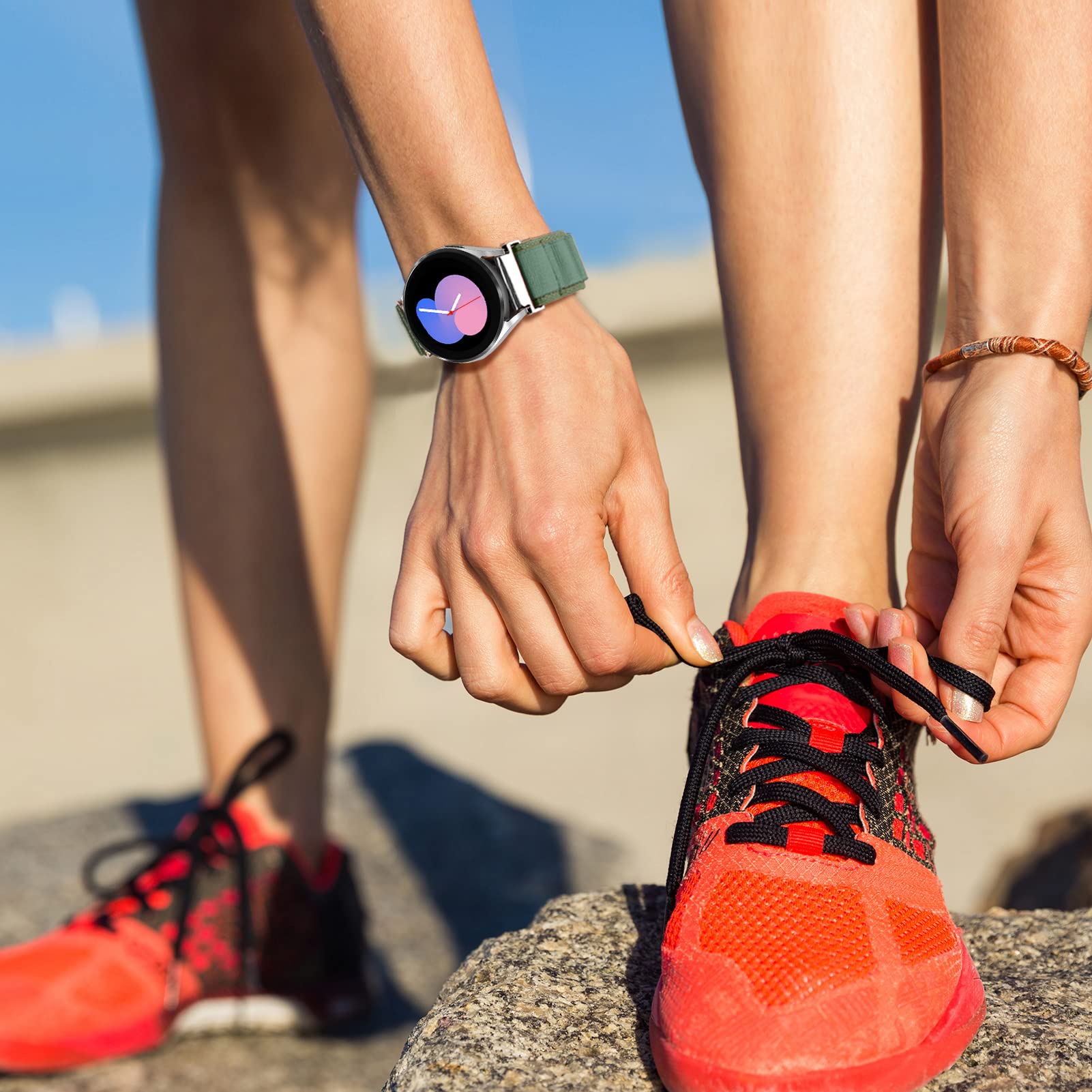 20mm Nylon Watch Band for Samsung Galaxy Watch 5 4 | Adjustable Hook and Loop Strap