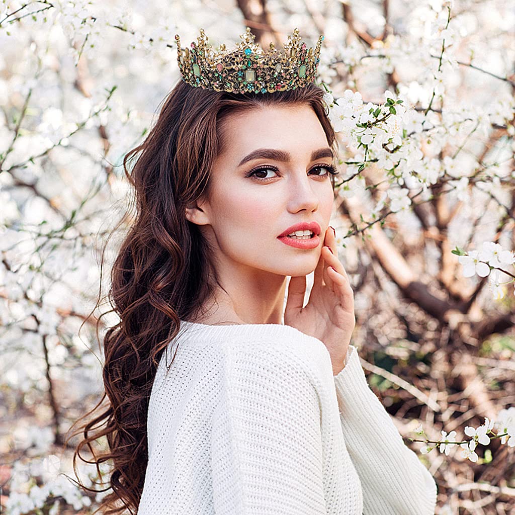 PALAY Women’s Crown for Costume Parties featuring Baroque Rhinestone Design 2.3 in Height