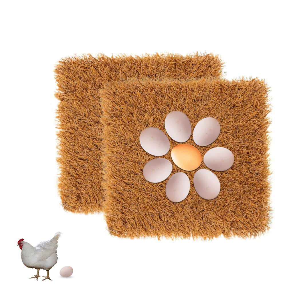 HASTHIP Chicken Coop Mat for Nesting Boxes with Non Slip Backing 12cmx12cm | Reusable Grass Surface