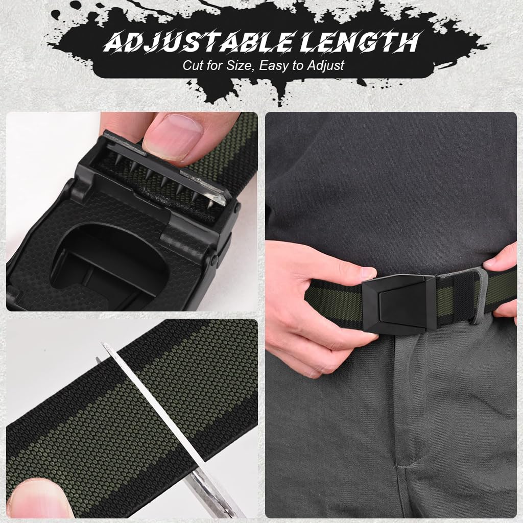 GUSTAVE Belts for Men with Quick Release Alloy Buckle and Adjustable Nylon Webbing 120cm