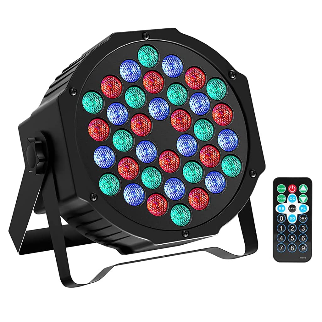 ELEPHANTBOAT® 36W DJ Light Party Disco Light for Home Party with 36 LEDs Par Light DMX in&Out Control RGB Led Disco Ball Full Color & Sound Active Dancing Light for Room Magic Lights for Diwali KTV