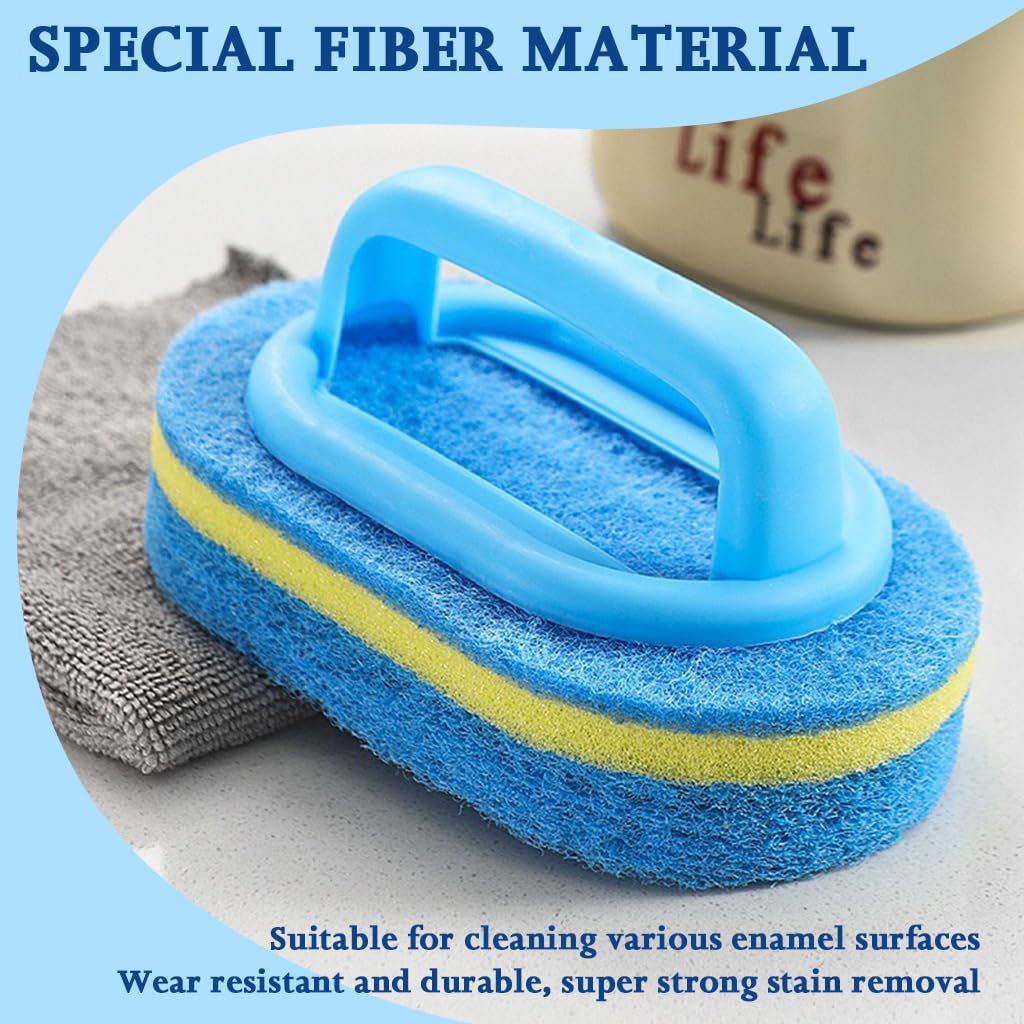 Supvox Sponge Scrub Brush for Dishes and Pans featuring 5.5 in Handle | Non Abrasive Cleaner