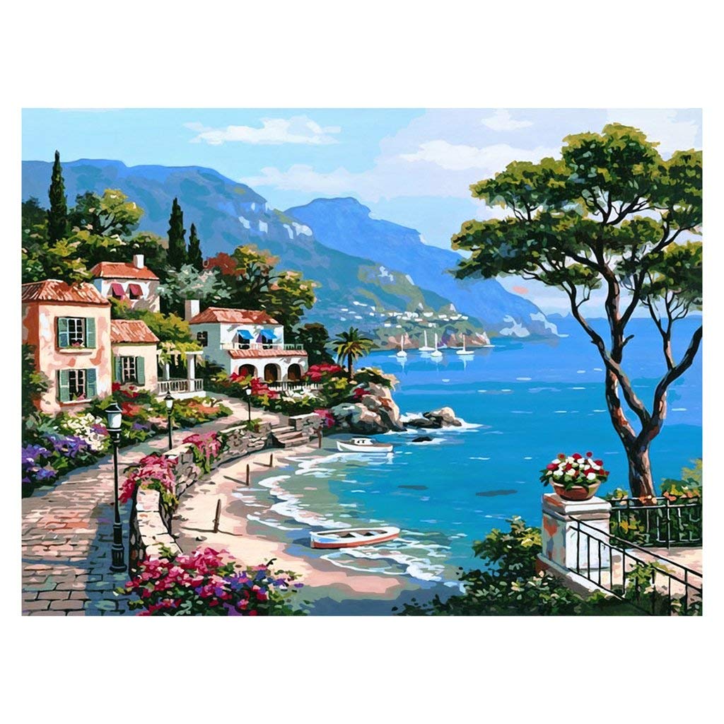 HASTHIP® DIY Oil Painting, Paint by Numbers Kits, Painting Kit for Adults, Painting By Numbers, DIY Figures Painting Kit with Brushes Decoration Room, Multicolor, 16 x 20 Inch, Plastic