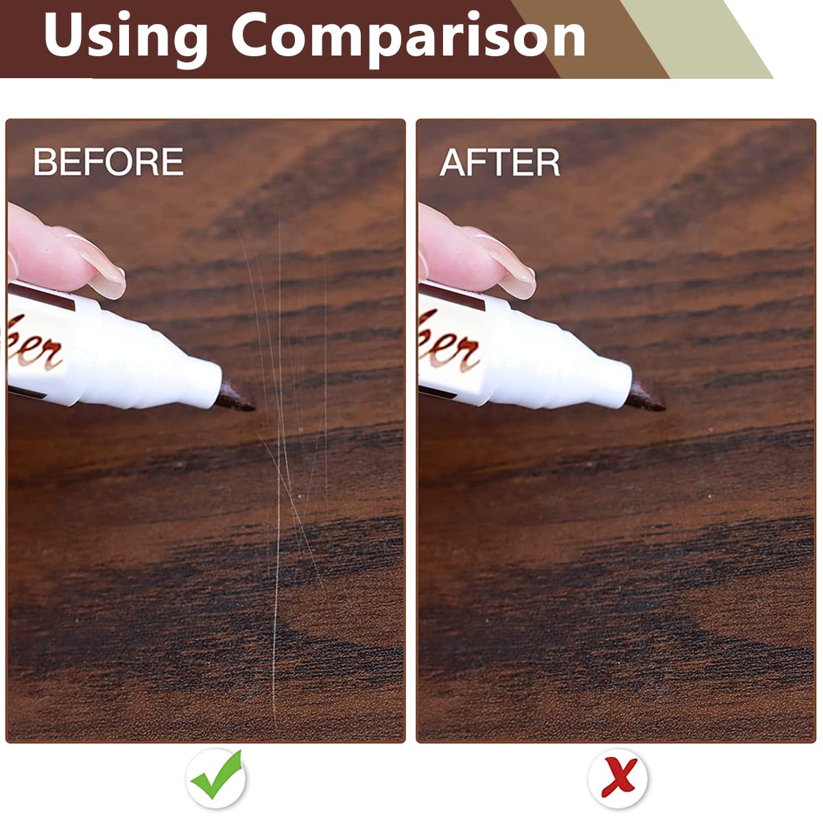 HASTHIP Furniture Touch Up Paint Marker Set for Wood Repair with 13 Pieces and Sharpener Kit