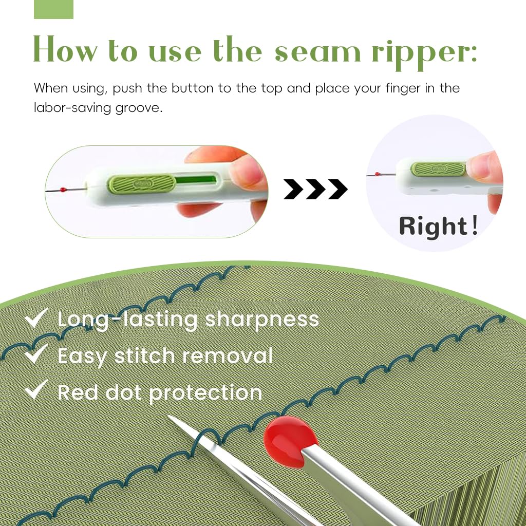 HASTHIP 3 in 1 Automatic Needle Threader for Sewing and Embroidery with Dual Head Design | Compact Tool for Quick Threading and Seam Ripping