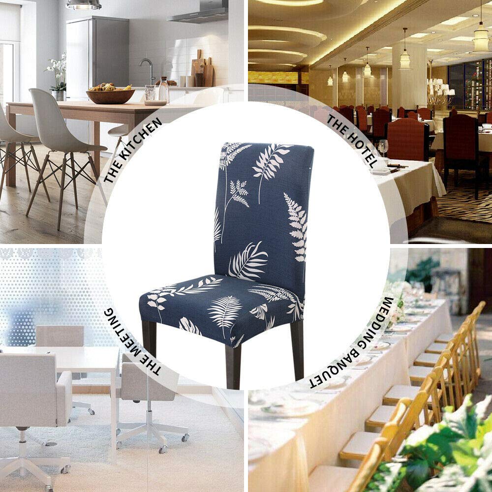 HASTHIP Chair Covers for Dining Room with Stretch Fit 4 Pieces | Washable Polyester Spandex Off White