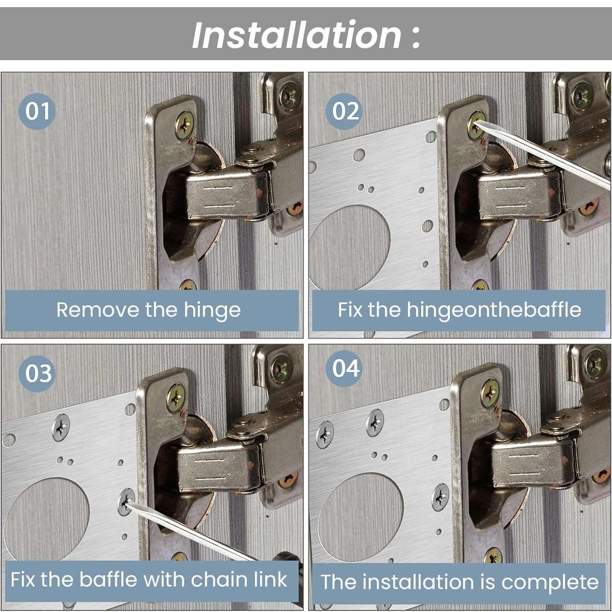 Serplex® 12Pcs Hinge Repair Plates and Screws Pack Auto Concealed Hinge Plates with Pre-Punched Holes Universal Stainless Steel Door Hinge Plates for Doors, Cabinets, Cupboard Door, Wardrobes