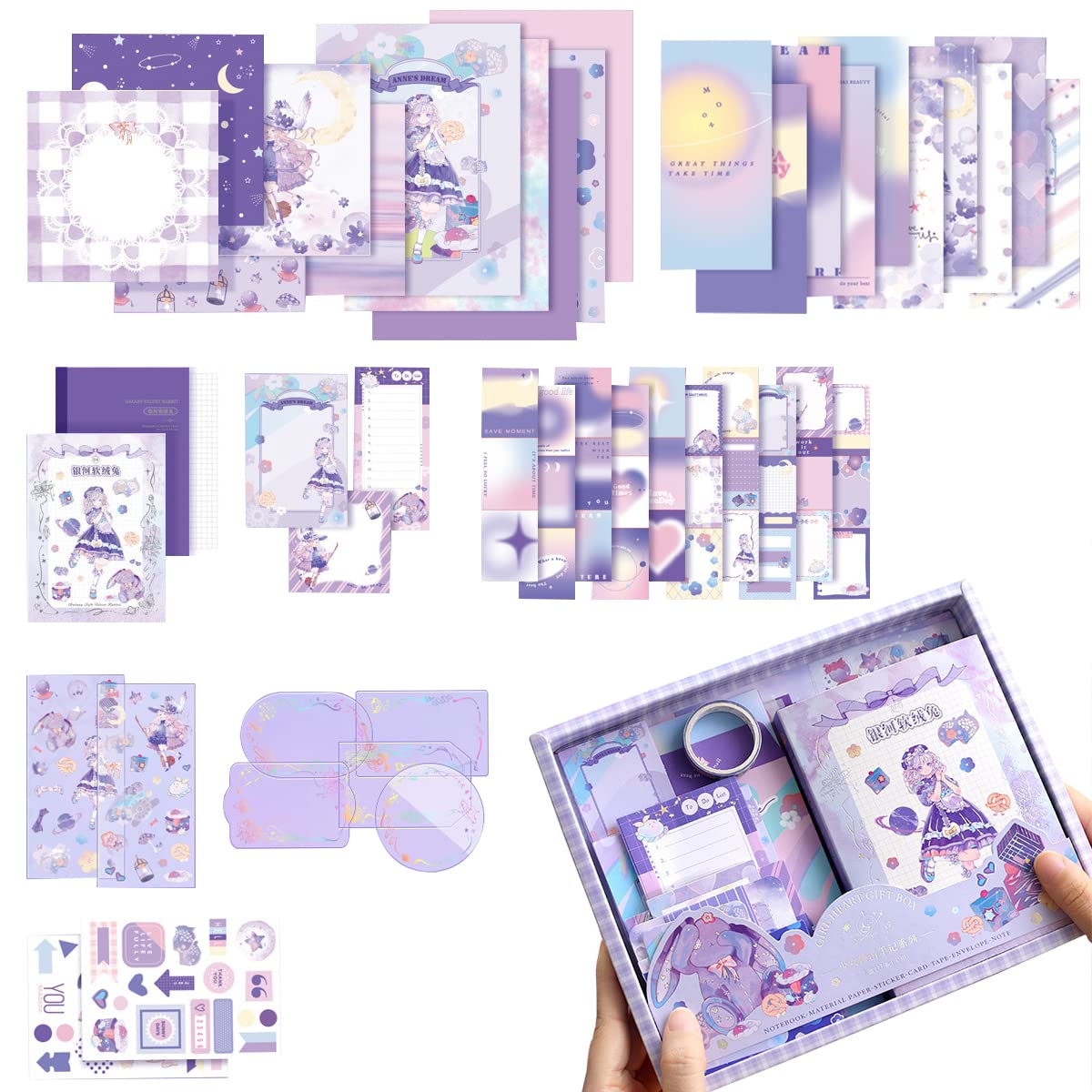 Optifit Anime Scrapbook Stickers Pack for Journaling and DIY Planners | Black Aesthetic
